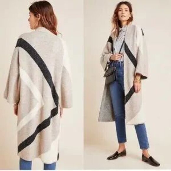 Anthropologie Akemi + Kin Antonia Geometric Sweater Jacket One Size - Picture 1 of 11